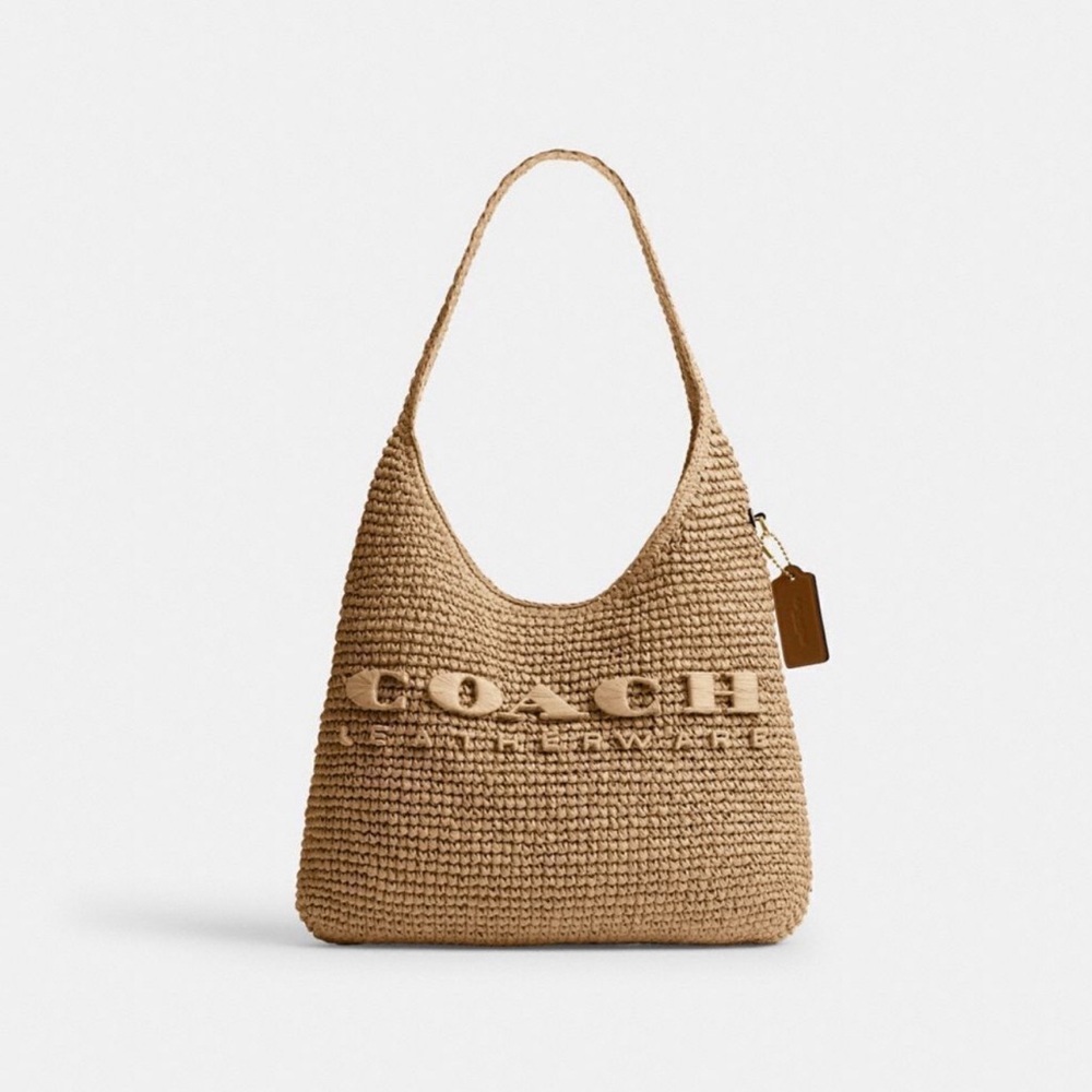 Coach Brooklyn 28 Straw Shoulder Bag